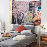japanese style cherry blossoms tapestry wall hanging decor balcony anime beautiful scenery tapestry decorative living room tapiz