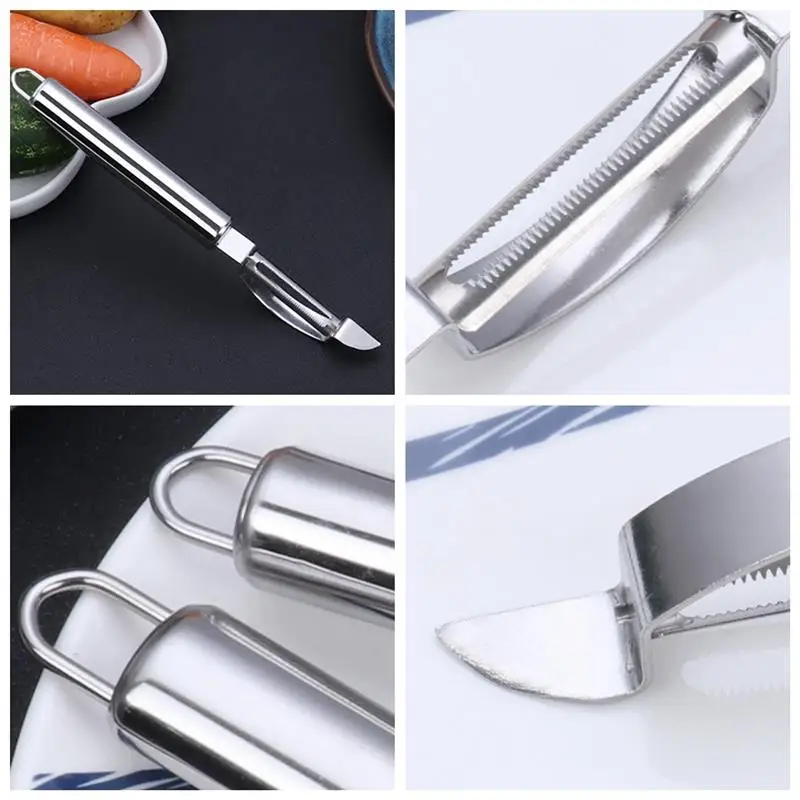 

Multifunctional Vegetable Peeler Tool Stainless Steel Antislip Fruit Vegetable Potato Peeler Knife Slicer Peel Blade For Kitchen