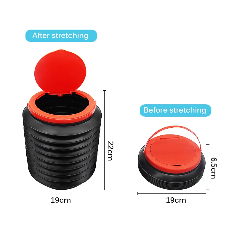 Черное многофункциональное складное ведро для хранения 4 л автомобильная