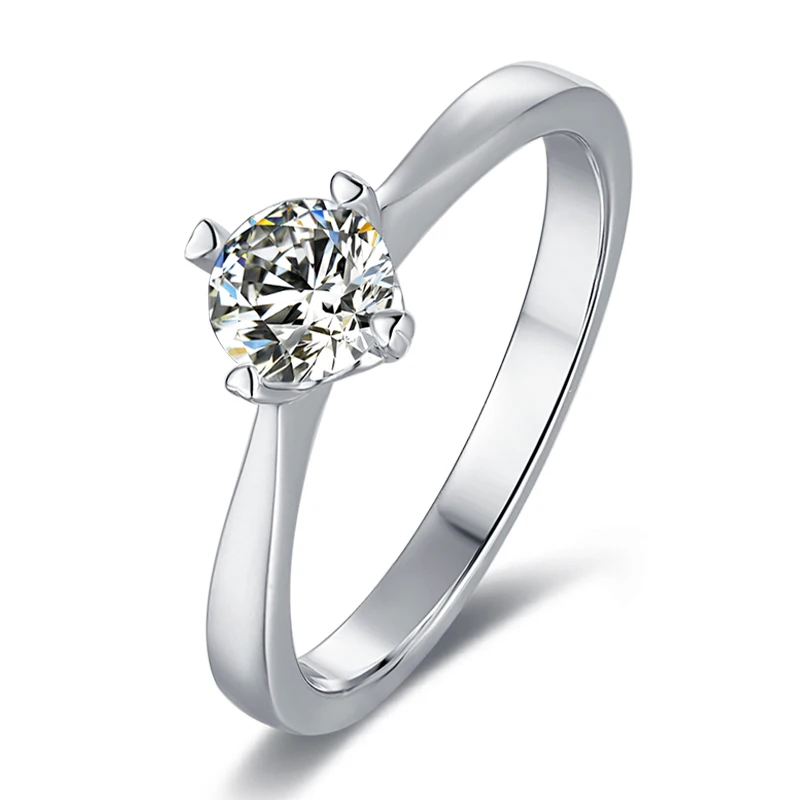 AINUOSHI кольцо из стерлингового серебра 925 пробы 0.5ct классический стиль
