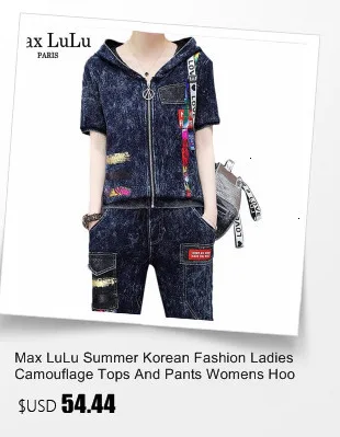 Max LuLu, новинка, Модный корейский стиль, женские летние топы и штаны, женский джинсовый комплект из двух предметов, Женская кружевная одежда, сексуальные наряды