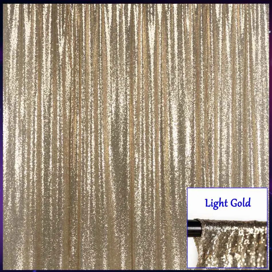 Light Gold 4ftx8ft/4ftx10ft блестящий серебристый/Золотой блестящий фон для свадебной фотосъемки, Вечерние Декорации - Цвет: Light Gold