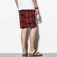 wholesale plus size 5xl short pants men plaid printed summer casual bermuda shorts