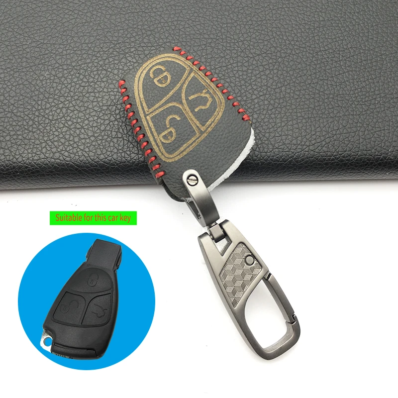 Кожаный чехол для Mercedes Benz C B E Class CLS CLK SLK CL / w203 w211 w204 3 защитный с кнопками 100%|Футляр