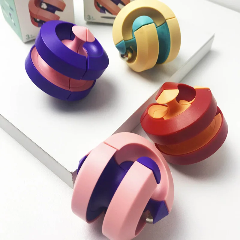 

Rotating Marble Track Magical Bead Metal Fingertip Decompression Infinity Cube Spinner Relieve Stress Pinball Puzzle Deform Toys