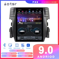 tesla style android 9 0 464gb car gps navigation for honda civic 2016 auto stereo radio multimedia no dvd player with carplay