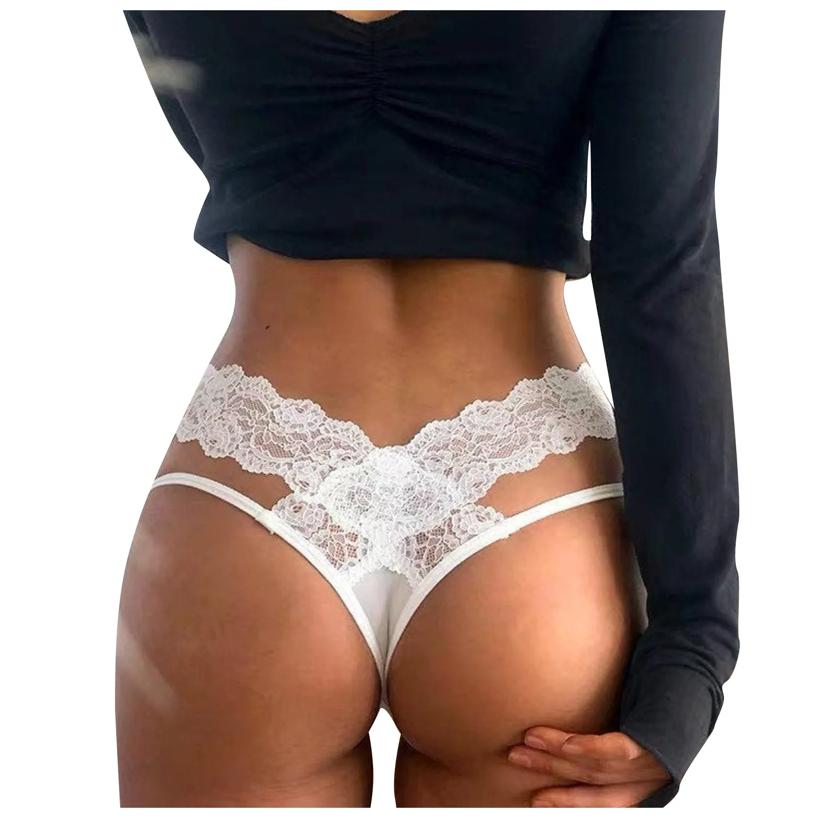 

Sexy Hollow Out Women's Panties Transparent Lace Erotic Lingerie Women Low-Waist Sensual Briefs Female G-String Thong Underwear