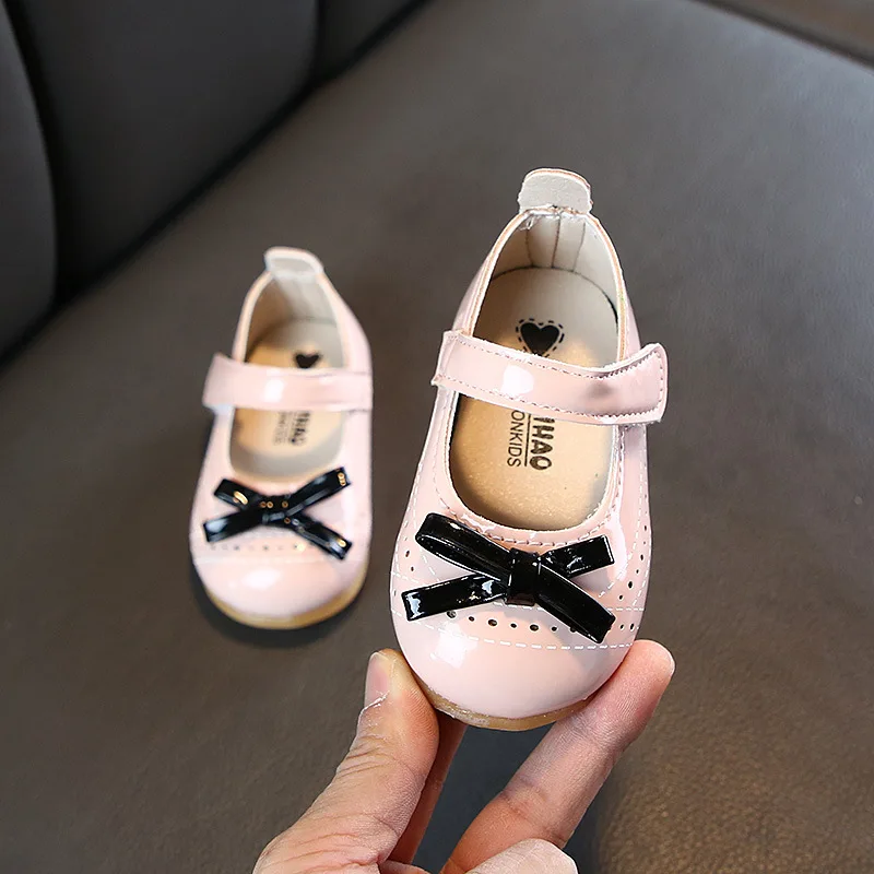 CUZULLAA Baby Girls Spring Princess Butterfly-Knot Casual Shoes Kids Flat Children Soft Sole Cut-Outs Size 15-25 | Мать и ребенок