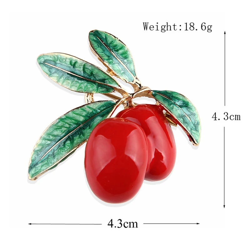 Pinksee оригинальная модная брошь в виде капли масла Jujube вишня оливковая ветка