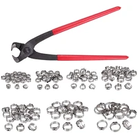 promotion 1 set hose clamp set 6 21mm hose pipe clips with clamp pliers stainless steel single ear hose pipe rings clamp kit