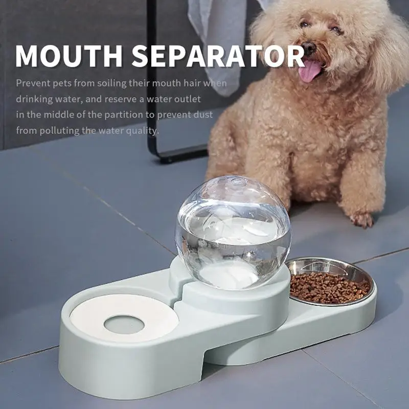 2 in 1 Multifunctional Cat Dog Feeder Automatic Gravity Water Drinking Dispenser Bubble Fountain Pet Food Feeding Bowl | Дом и сад