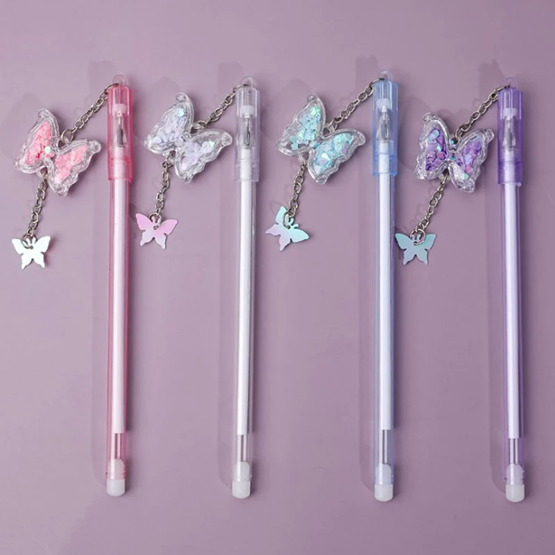 Butterfly Gel Pen Creative Kawaii Cute Fountain Student Stationery Writing Learning Office Supplies | Канцтовары для офиса и