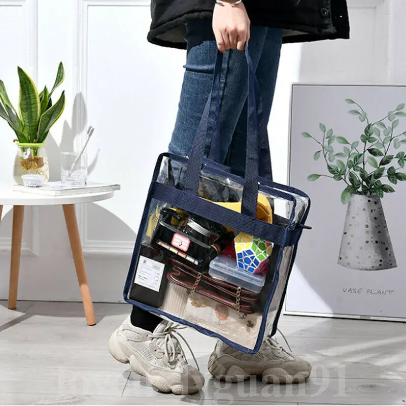 Clear Transparent Tote Vinyl Plastic PVC Women Shoulder bag for lady Jelly Bag Beach Beauty Makeup Handbag | Багаж и сумки