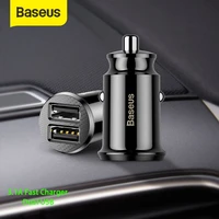 baseus universal mini car charger for mobile phone tablet gps 3 1a fast usb charger dual usb car phone charger adapter in car