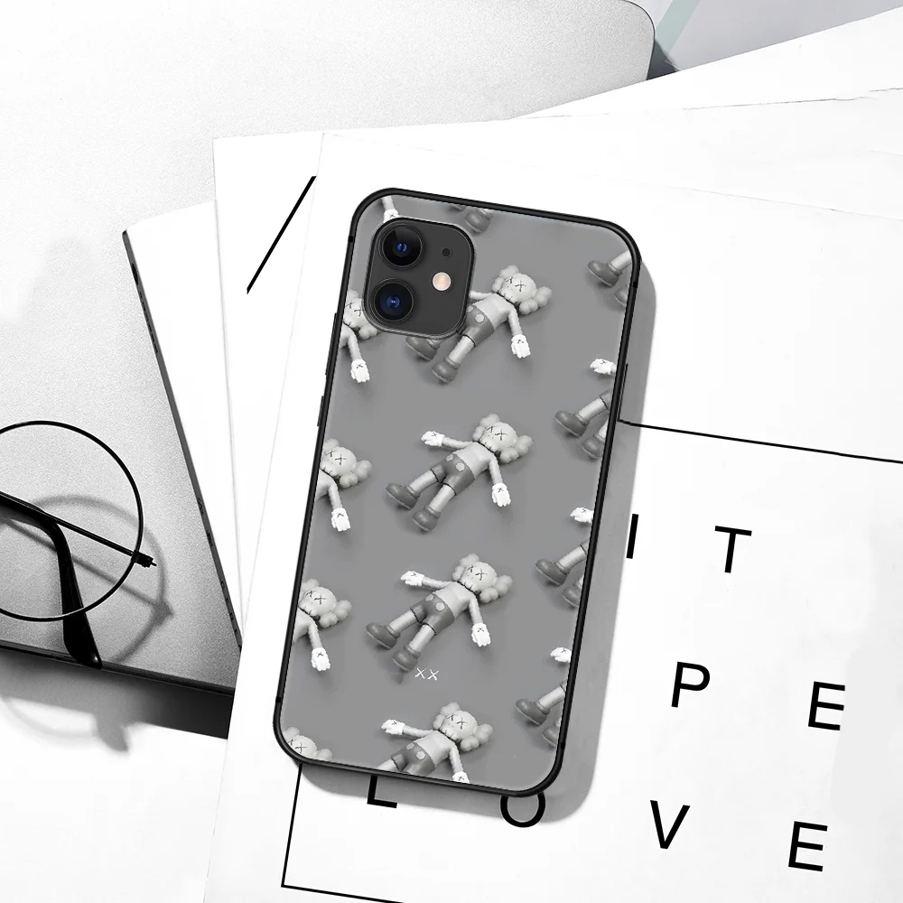 

Trend Brand K-Kaw Phone Case For iPhone 5 5S SE 2020 6 6S 7 8 Plus 11 12 Mini X XS XR Pro Max black Funda Painting Cell Luxury