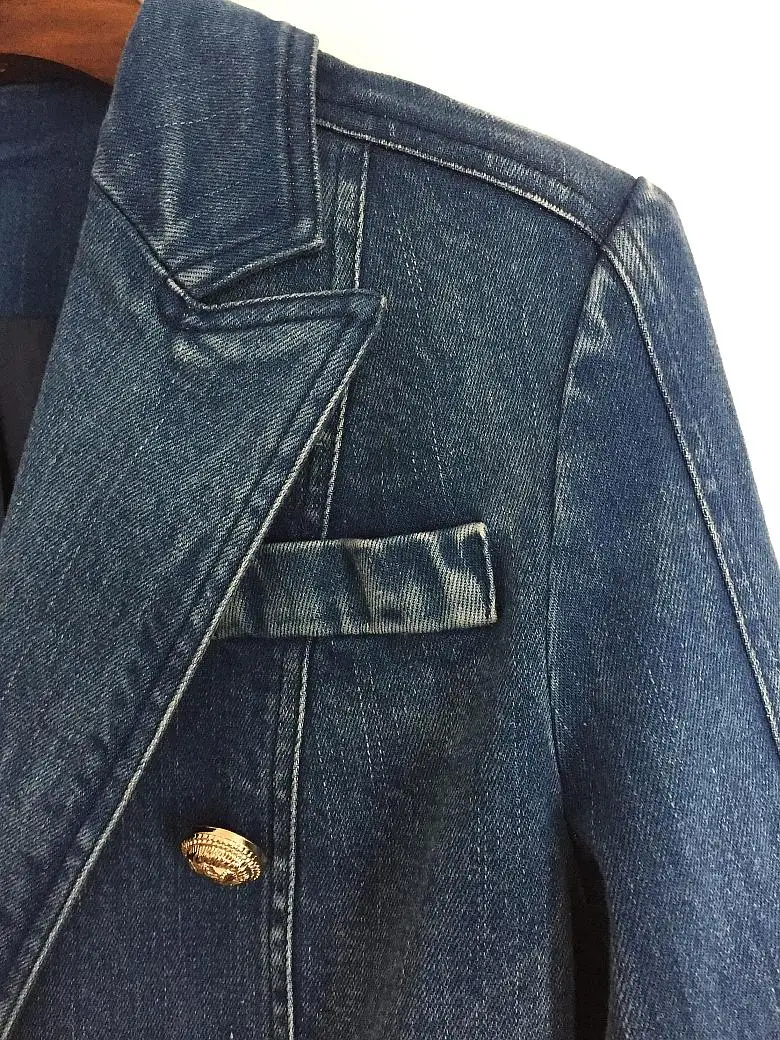 

UKCNSEP Women Blazer Casual Long Sleeve Women Blazers 2020 Winter Autumn Double Breasted Denim Blazer Jacket Outer Coat