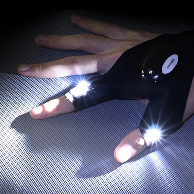 

Night Light Waterproof Fishing Gloves with LED Flashlight Rescue Tools Gear