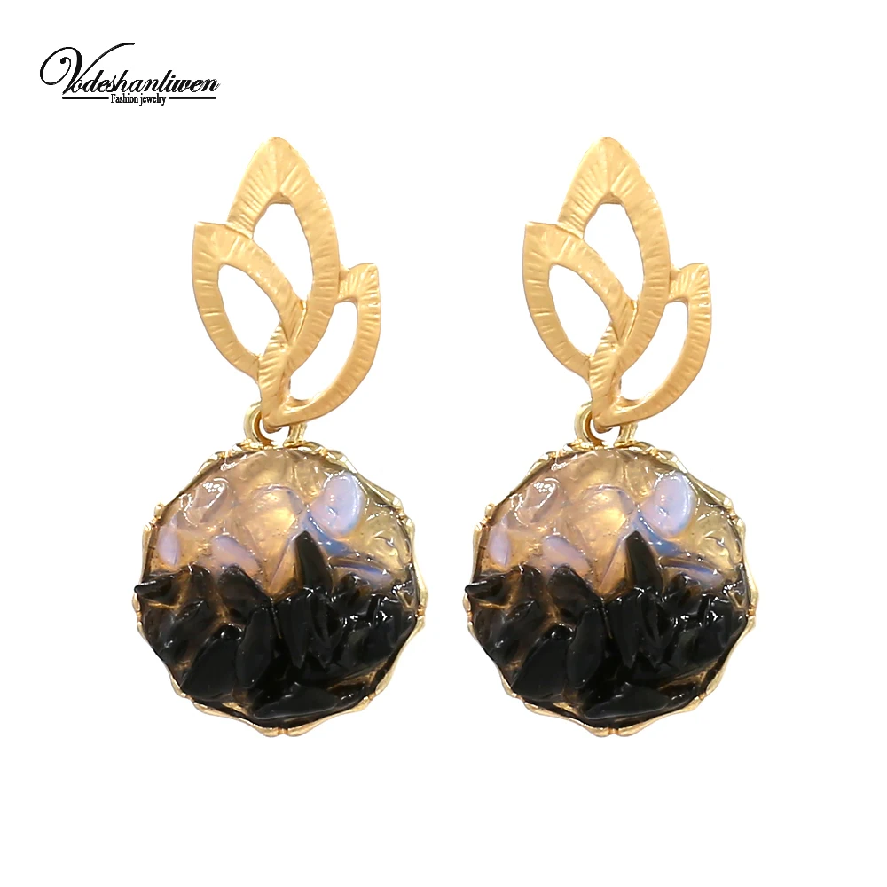 Новые гвоздики Vodeshanliwen золотые серьги с камнями для женщин очаровательные
