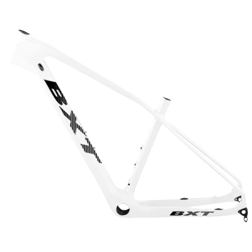 BXT full white BXT 27.5er Полный углеродного волокна горный велосипед рамы BSA/PF30 каретка комплект 142*12 мм велосипедный вынос руля рамы для MTB - Цвет: BXT full white