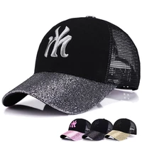 my embroidered sequined baseball cap men women casual breathable mesh sun hat outdoor snapback sports cap tide hip hop hat dp036