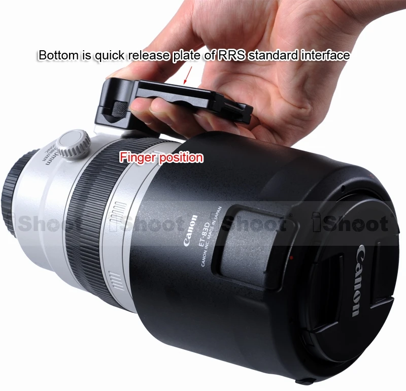 Стойка объектива с шаровой головкой для камеры БЫСТРОРАЗЪЕМНАЯ пластина Canon EF 100