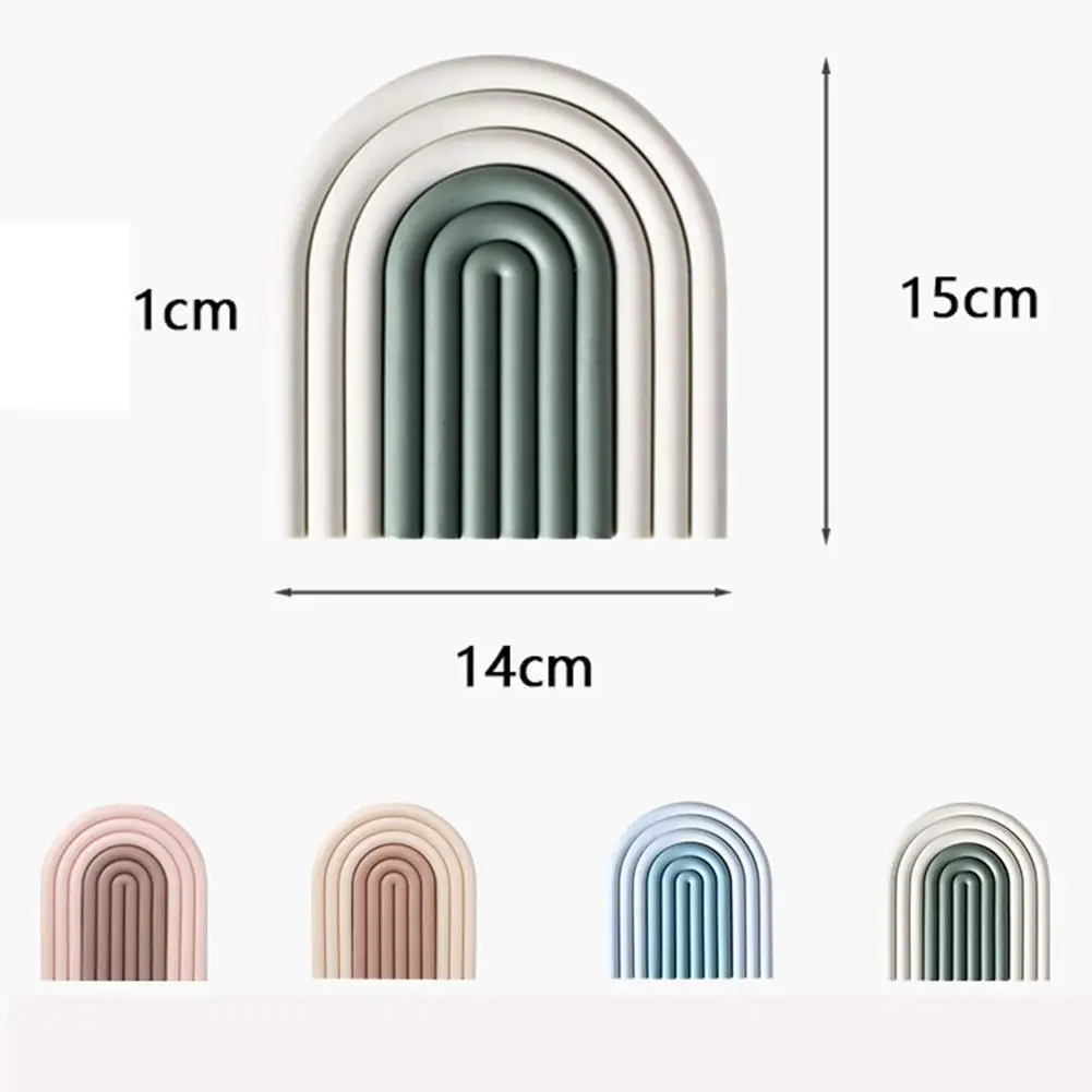 

Nordic style Silicone Removable Rainbow Coasters Insulation Pads Cup Mat Plate Non Slip Placemat Home Decor Kitchen Accessories
