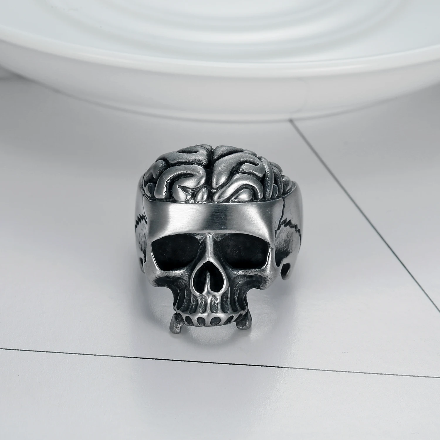 Размер 7-15 модное мужское кольцо из нержавеющей стали серебряное в стиле рок панк