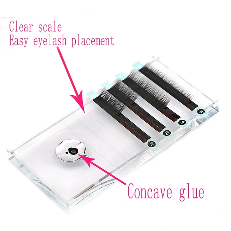 Поддон для ресниц прозрачный стеклянный держатель накладных 2 шт. инструмент