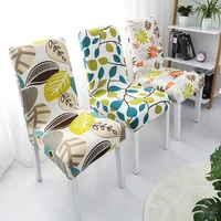 1pc spandex printing chair cover stretch elastic dining seat cover for banquet wedding restaurant hotel home decor removable