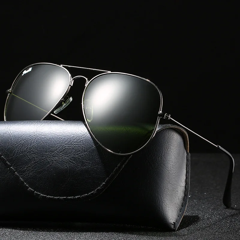 

Fashion Classic Vintage Pilot Sunglasses Brand Design Luxury Male Driving Fishing Beach Metal UV40 Sun Glasses Eyeglasses Shades