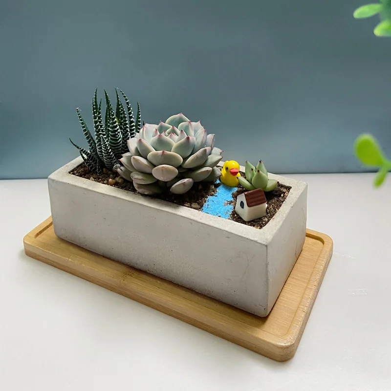 

Прямоугольный цветочный горшок, силиконовая форма для бетона, гипсокартонные формы для суккулентных растений, глиняная форма