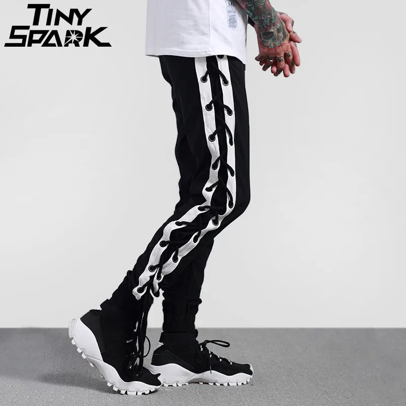 Брюки в стиле Харадзюку 2019 спортивные штаны для бега уличная одежда с лентами