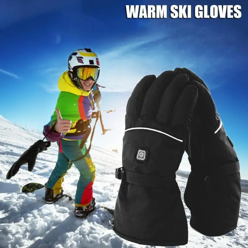 

Winter Battery Powered Electric Heated Gloves Automatic Temperature Control Outdoor Ski Motorcycle Full Finger Thermal Gloves
