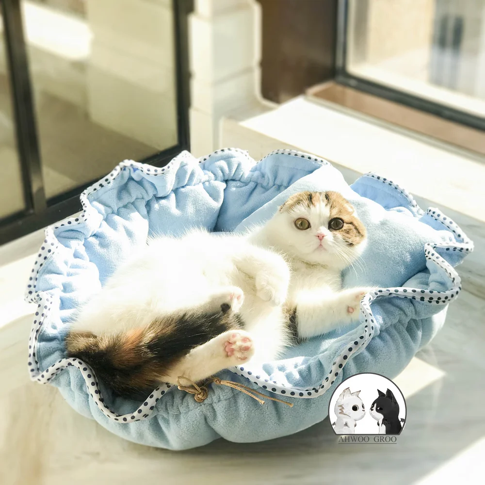 Цветочная кровать для питомца кота деформируемый коврик мягкий теплый спальный