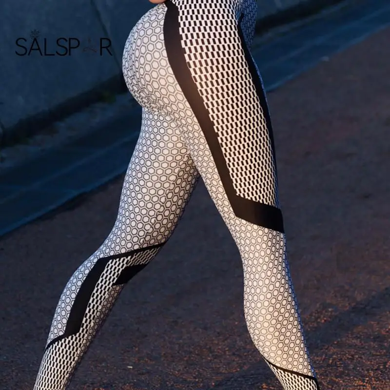 

SALSPOR Calca Legging Fitness Feminina Plus Size Feminino Cintura Alta Estampada Sexy Academia Feminina Roupa Leggings Xadrez