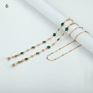 Green gem Sunglasses Chain Exquisite Metal Glasses Chain Splicing Glasses Chain Multifunctional Mask in India