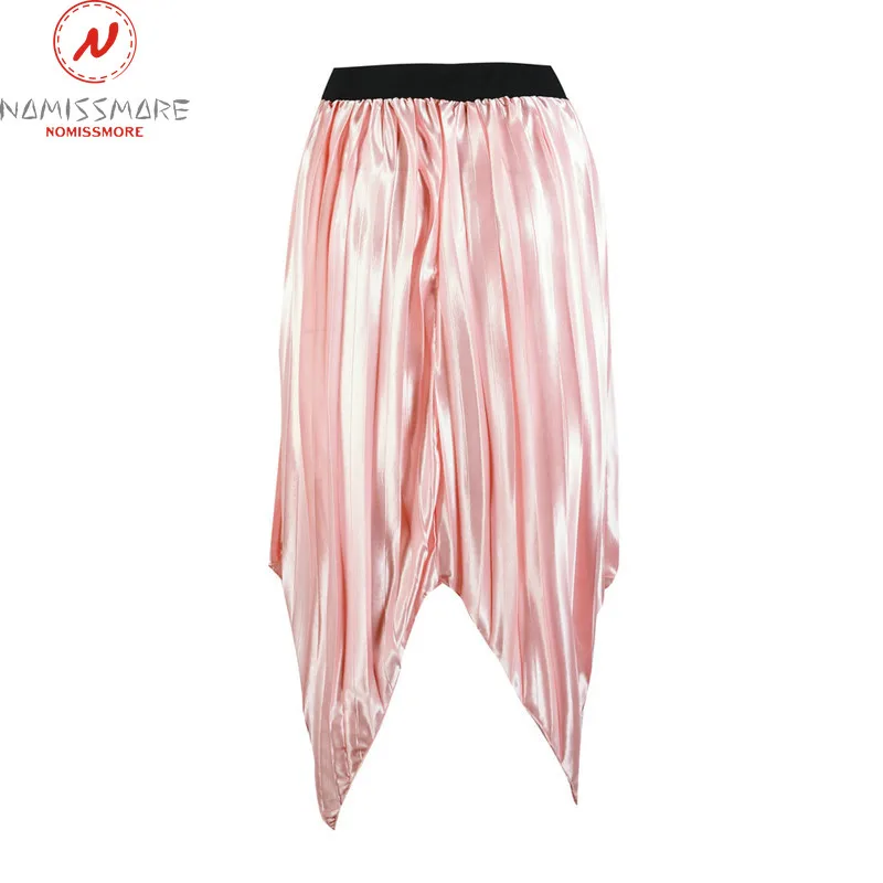 Женская плиссированная юбка элегантная однотонная офисная до колена с