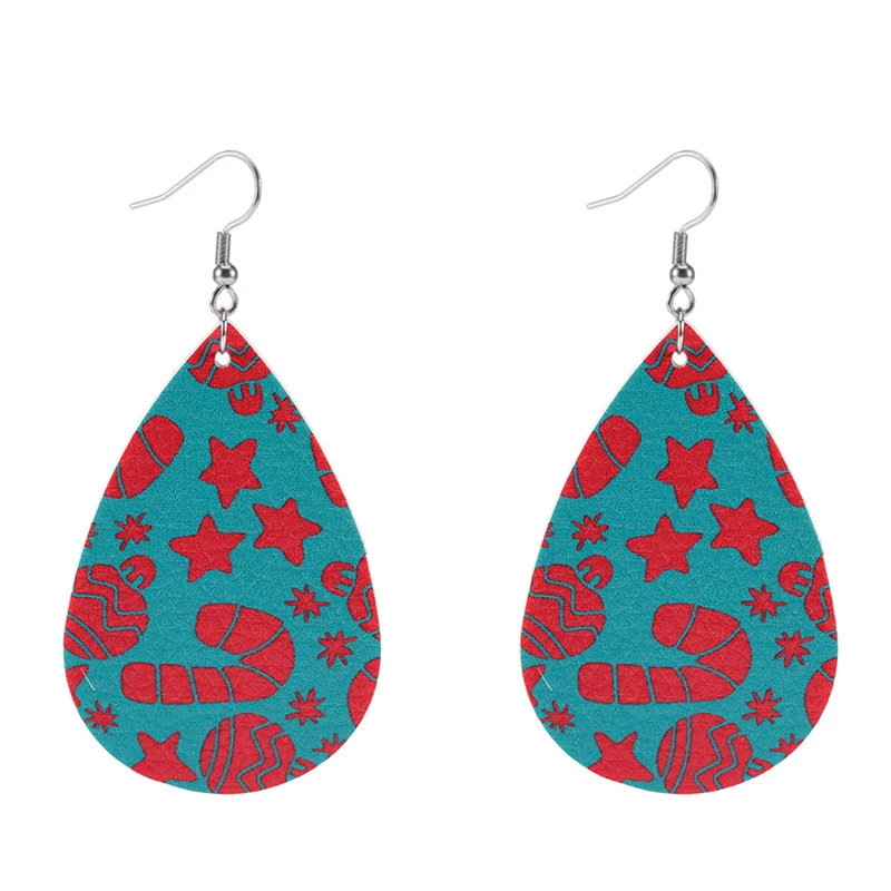 Серьги в рождественском стиле женские рождественские кожаные серьги с оленем