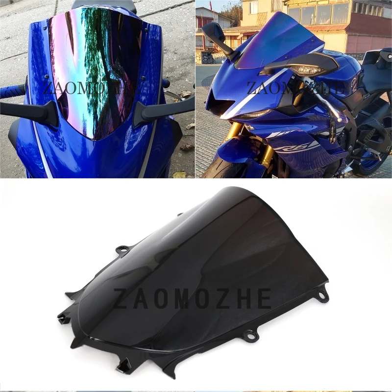 Мотоцикл с двойным пузырьковым ветровым стеклом экран для Yamaha YZF R6 600 2017 2018