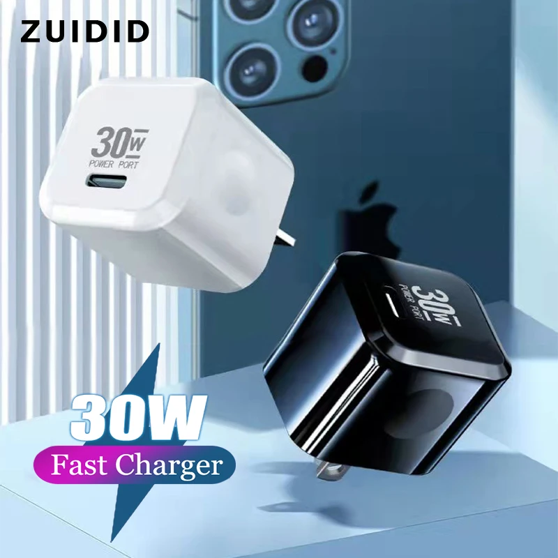 

PD 30W Fast Charger Mobile Phone USB-C Quick Charge QC3.0 Port Fast USB Adapter for IPhone 13 12 11 Pro Max Xiaomi 11 Huawei P40