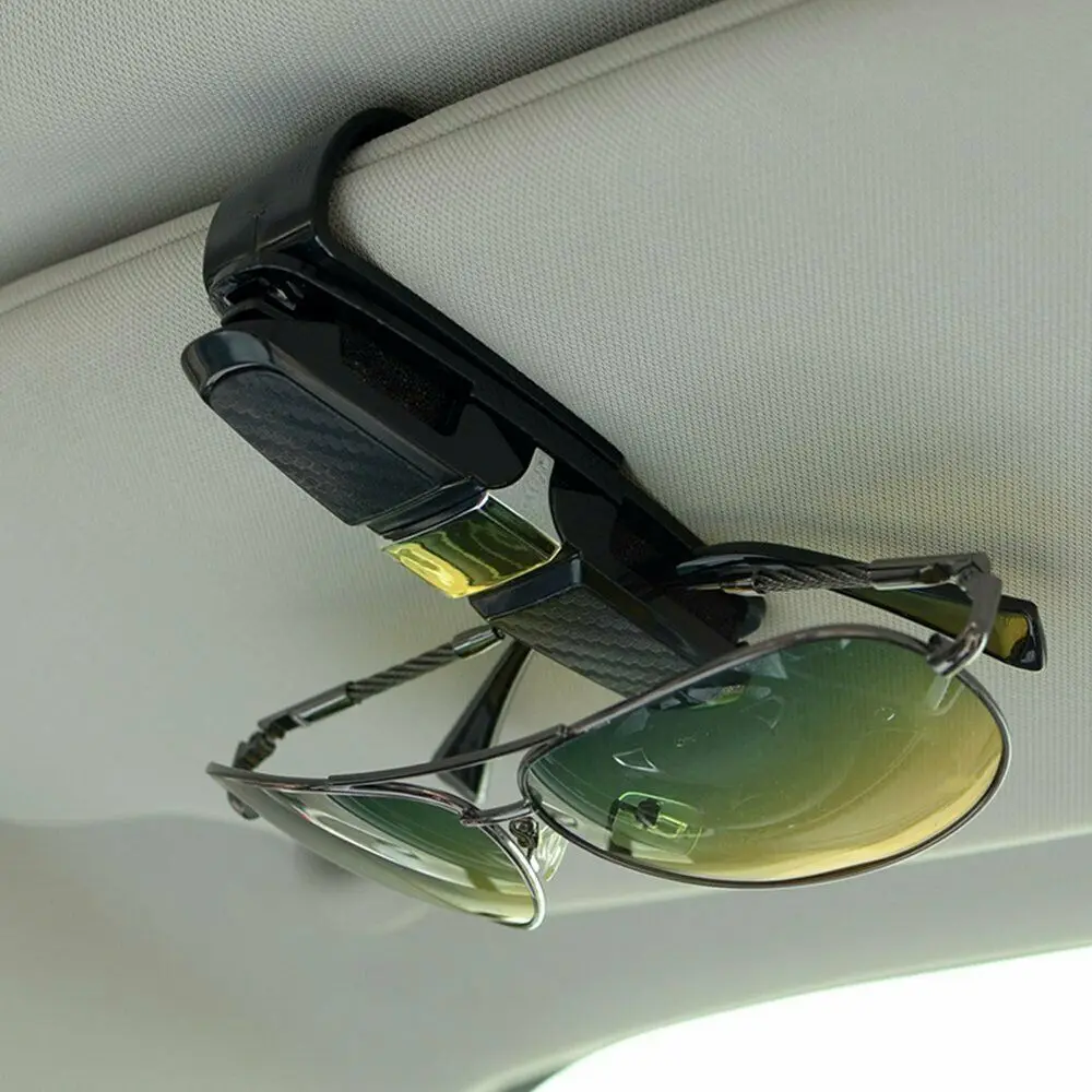 

New Car Sun Visor Sunglasses Holder Eyeglasses Clip Portable Fastener Clip Ticket Card Clamp Fastener Clip ABS Car Glasses Cases