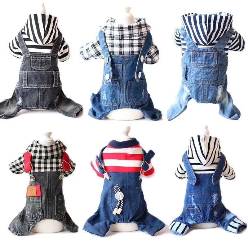 Женский джинсовый комбинезон для собак щенков ковбойский спортивный костюм