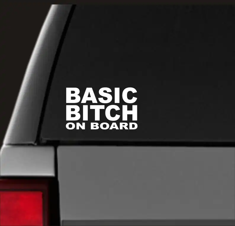 Черный/серебристый Basic Bitch на доска виниловый Стикеры автомобиля трафарет