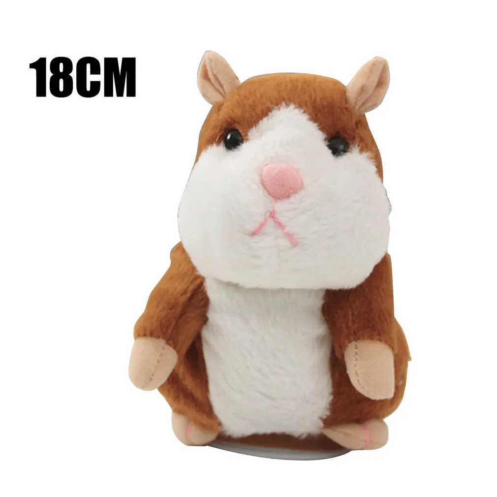 brown 18CM Дерзкий хомяк повторяет то, что вы говорите электронные говорящие плюшевые игрушки милый подарок говорящий хомяк повторяет хомяка - Цвет: brown 18CM