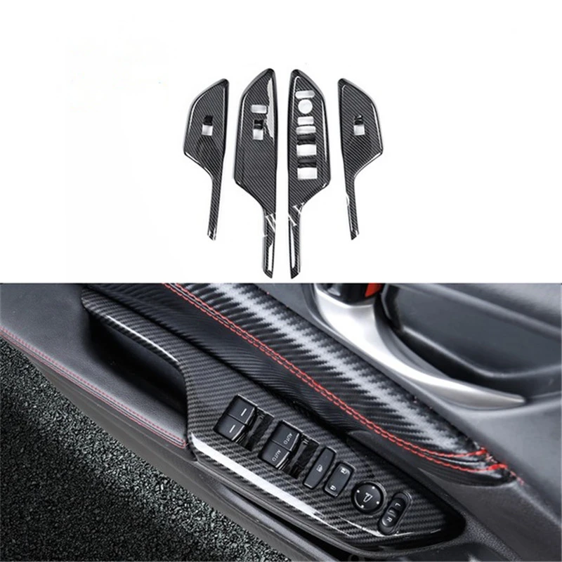 

Полный комплект, внутренняя отделка из углеродного волокна, внутренняя дверь, чаша, дверная накладка, полоса для Honda Civic 2016, 2017, 2018, автомобиль...