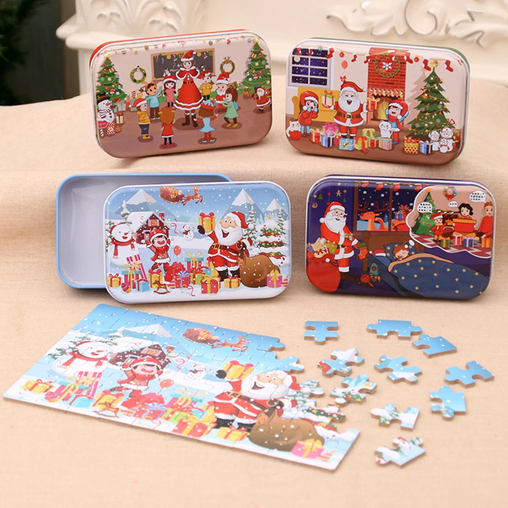 

Wooden Puzzle Toys Christmas Wooden DIY Gift Handmade Santa Claus Educational Puzzle Toy 60 Pieces