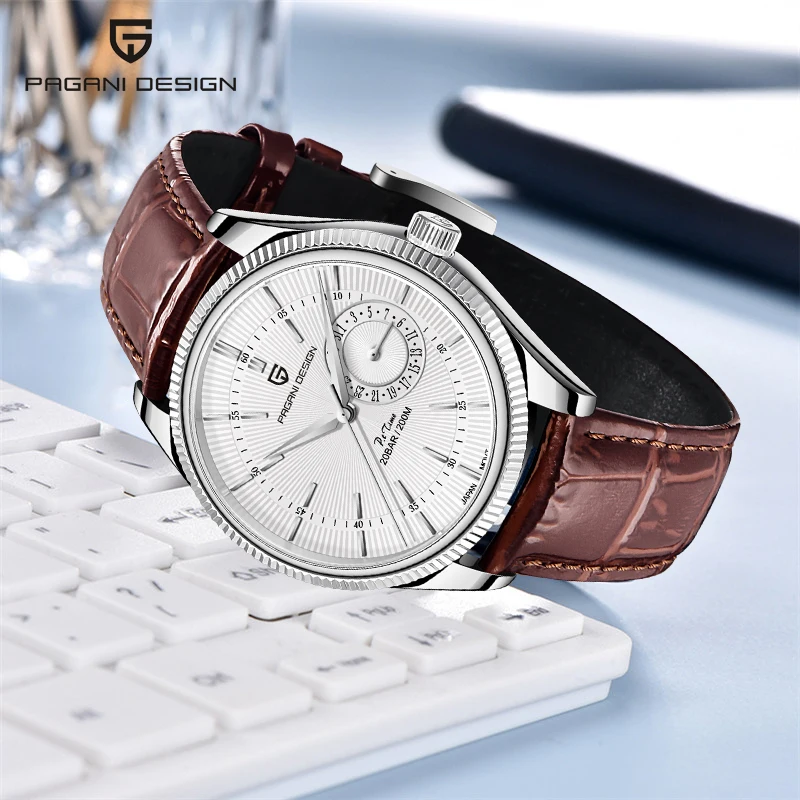 PAGANI DESIGN Original Men Quartz Wristwatches Top Brand Luxury Watch For Men Japan VH65 Movement Sport Leather Waterproof 200M