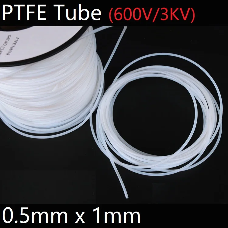 

10M ID 0.5mm x 1mm OD PTFE Tube T eflon Insulated Rigid Capillary F4 Pipe High Low Temperature Resistant Transmit Hose 3KV