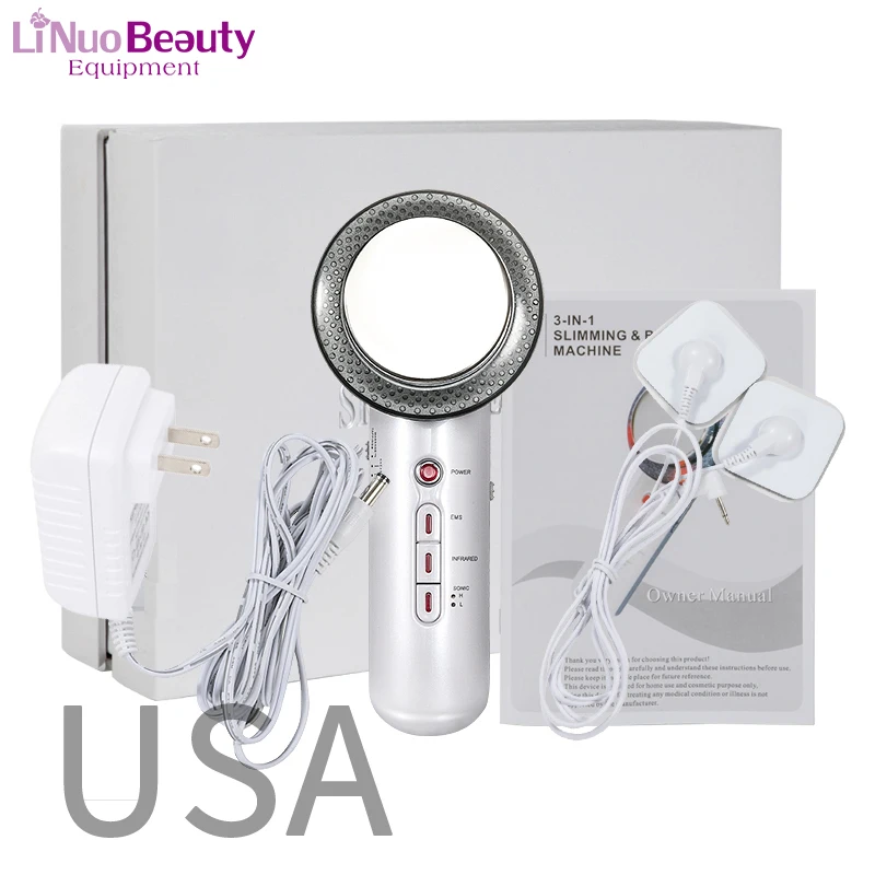 

Portable Ultrasound Cavitation Machine 3 in 1 EMS Electric Body Slim Skin Firm Massage Fat Burning Infrared Therapy Ultrasonic