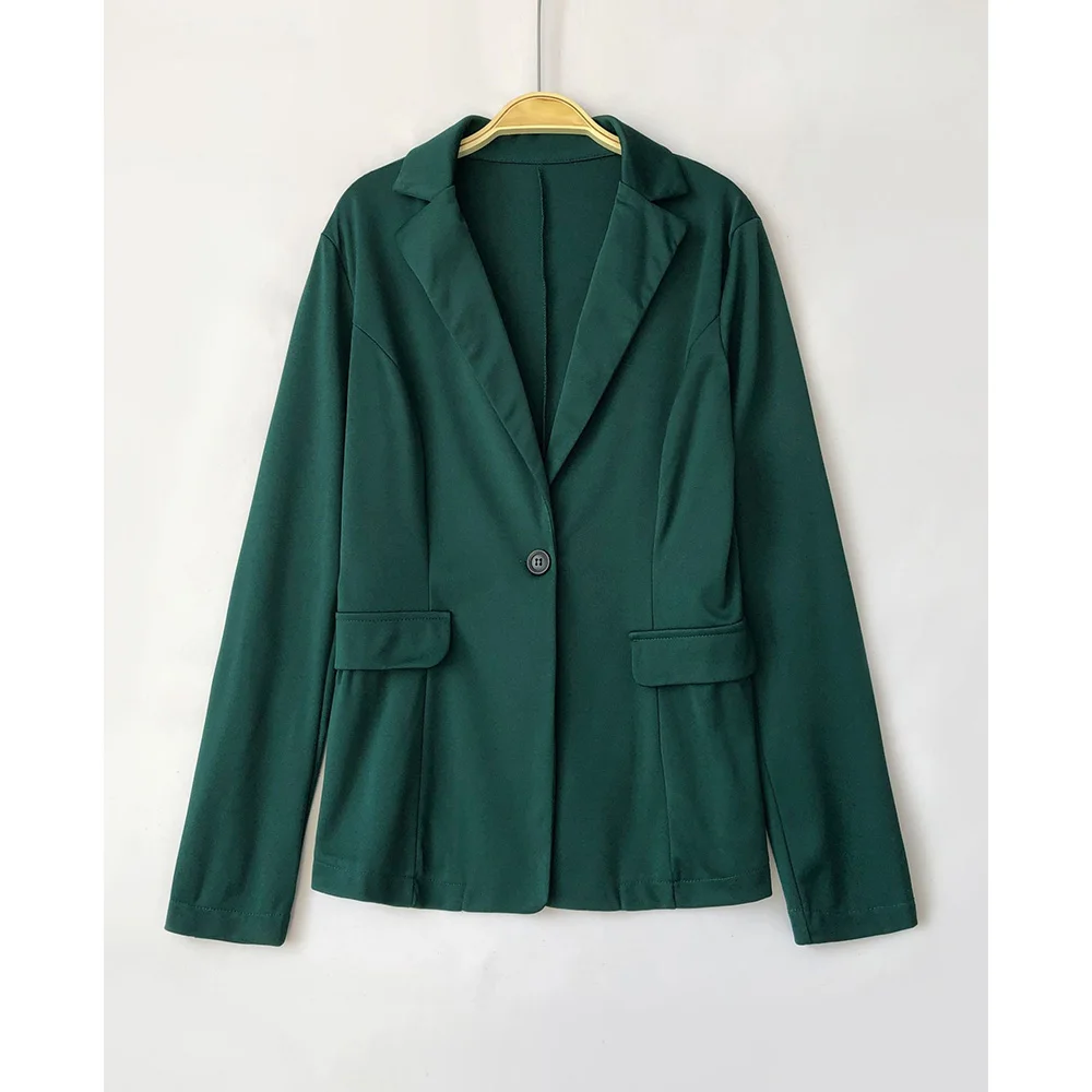 Однотонный комплект из двух предметов облегающий элегантный офисный костюм